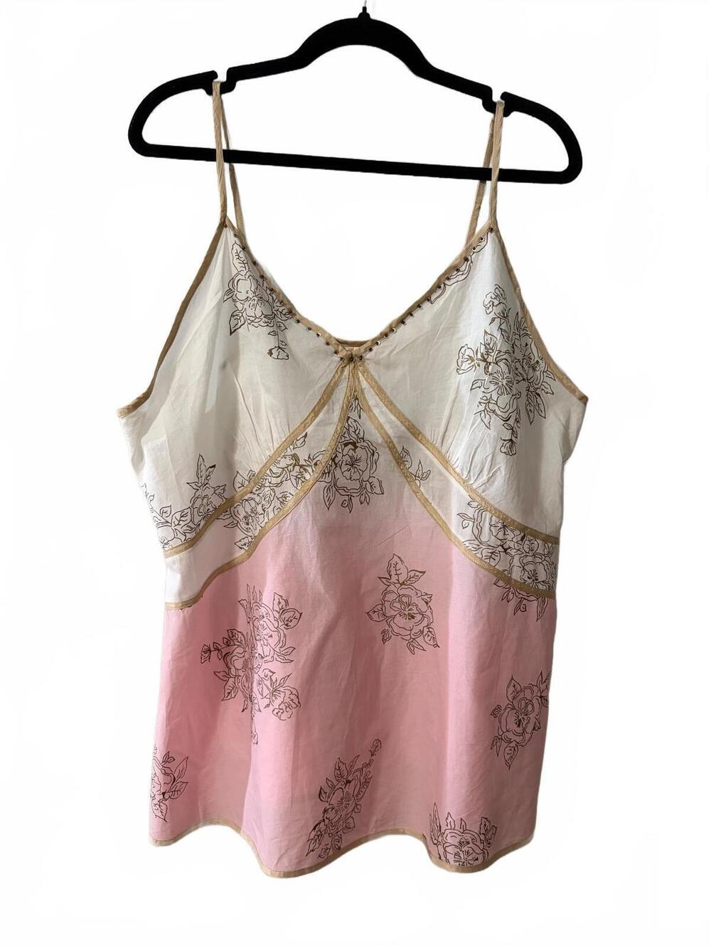 CACIQUE Lane Bryant Camisole Tank Top Womens Plus 14/16 Pink Floral Ombre